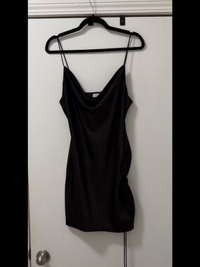 Women’s Black Slip Dress with Cowl Neck
